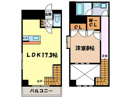 MARKS SQUARE(1LDK/2階)の間取り写真