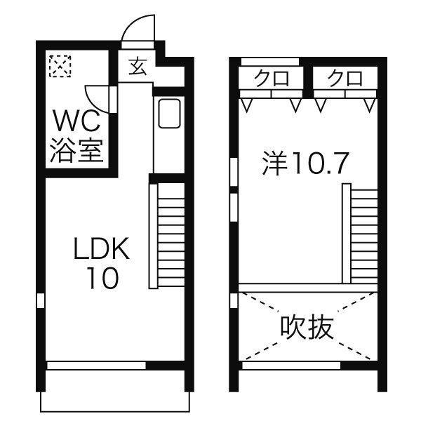 ROKU-SHA-KAN(1LDK/1階)の間取り写真