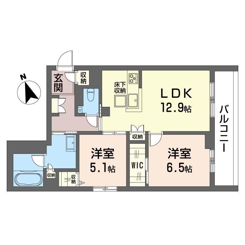 セントリビエ湘南台(2LDK/1階)の間取り写真