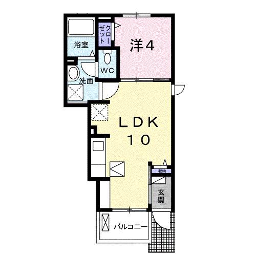 エクセランVII(1LDK/1階)の間取り写真
