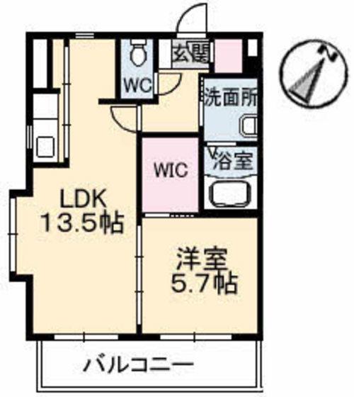ドルチェ アウローラ(1LDK/3階)の間取り写真