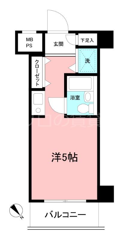ライオンズマンション蒲田第3(ワンルーム/5階)の間取り写真