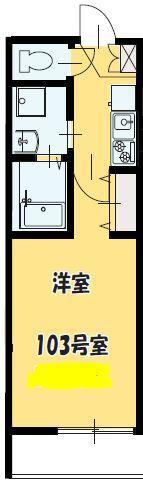 エスポワール中延(1K/2階)の間取り写真