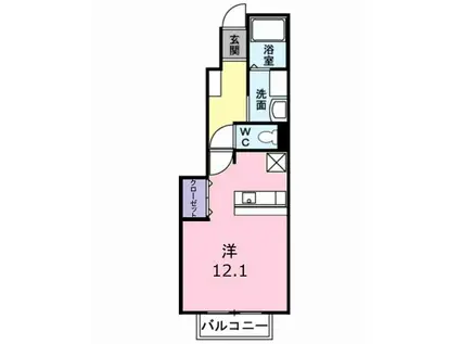 メゾネット・アンジュ弐番館(ワンルーム/1階)の間取り写真