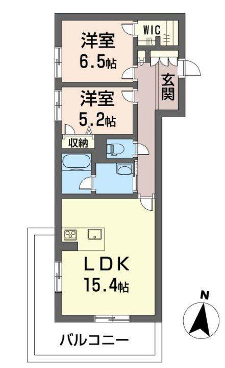 グラン アルブル(2LDK/3階)の間取り写真