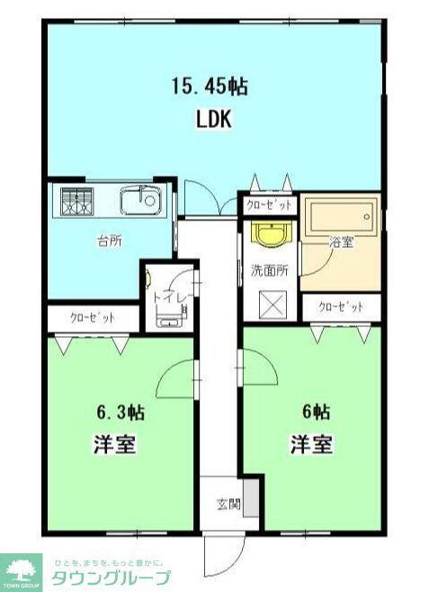 レアルパラシオ(2LDK/3階)の間取り写真