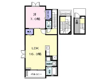アルバーダ II(1LDK/3階)の間取り写真