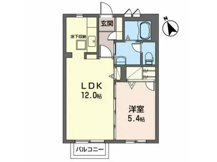 GAIA中山(1LDK/1階)の間取り写真