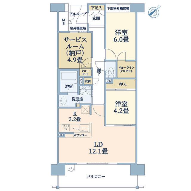 サンマークスだいにち フラワーコートF棟(2SLDK/11階)の間取り写真