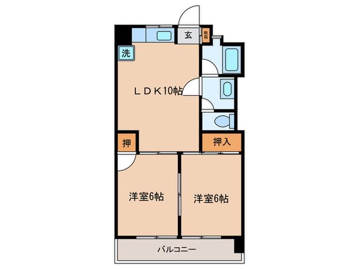セイショウ・ヴィレッジ(2LDK/2階)の間取り写真