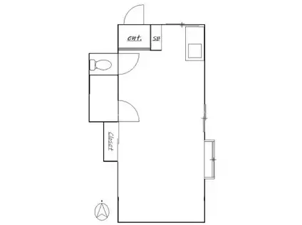 中山マンション(ワンルーム/4階)の間取り写真