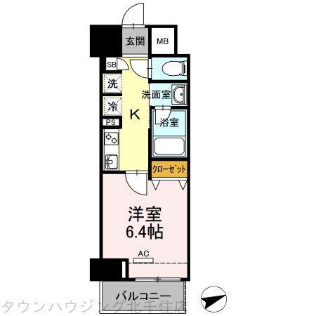 THE RESIDENCE OF TOKYO C18(1K/8階)の間取り写真