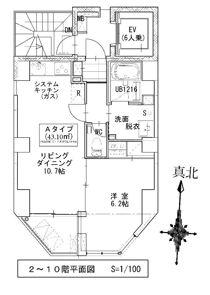 ラスパシオ蔵前レジデンス(1LDK/3階)の間取り写真