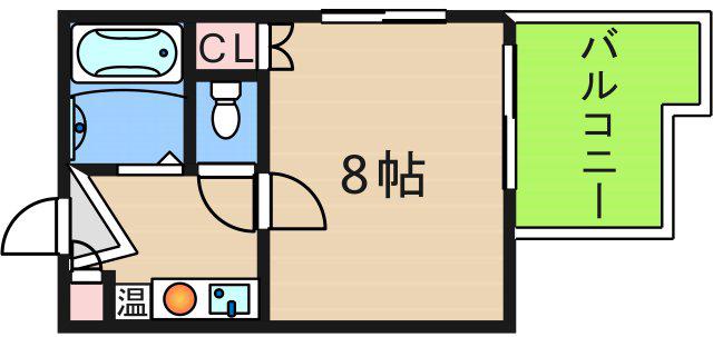 リブタイム(1K/3階)の間取り写真