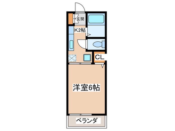 ハウス348(1K/1階)の間取り写真
