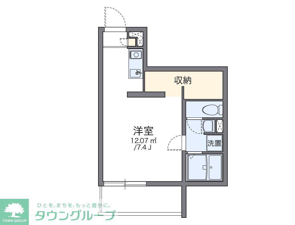 レオパレスMAISON LUMIERE(ワンルーム/1階)の間取り写真