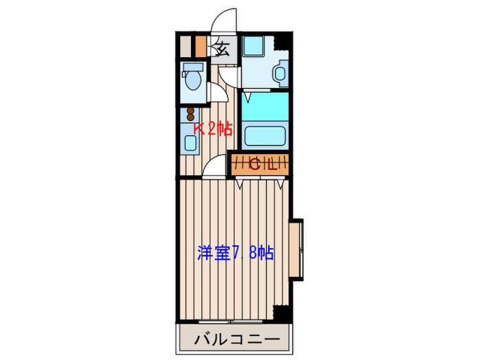 フォレストコート1(1K/4階)の間取り写真