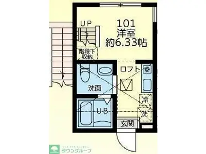 ルリカケス東柏ケ谷(ワンルーム/1階)の間取り写真
