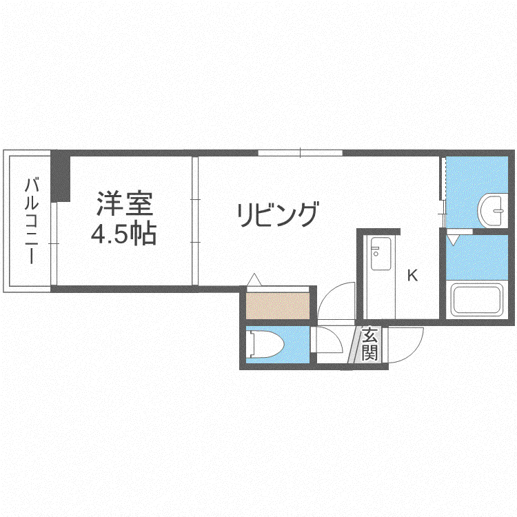 LE・ESTV(1DK/1階)の間取り写真
