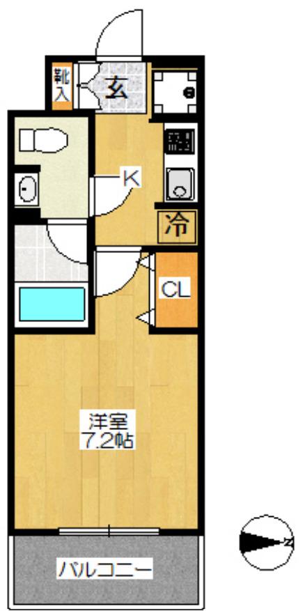 CASSIA錦糸町(1K/6階)の間取り写真