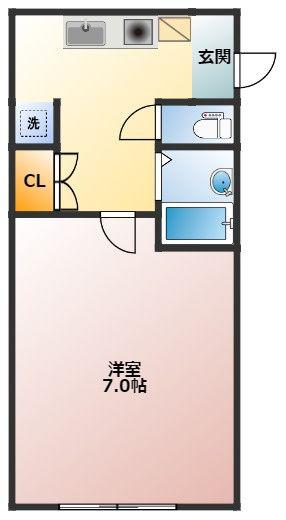 アドニスII(1K/3階)の間取り写真