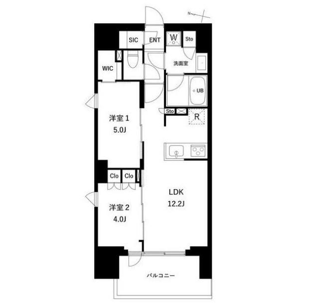 プレディアコート西日暮里(2LDK/2階)の間取り写真
