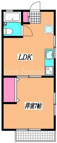 カーサブランカ(1LDK/2階)の間取り写真
