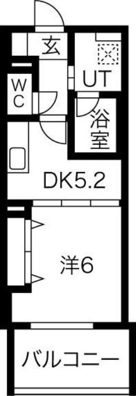 さくらHILLS NISHIKI PLATINUM RESIDENCE(1DK/4階)の間取り写真