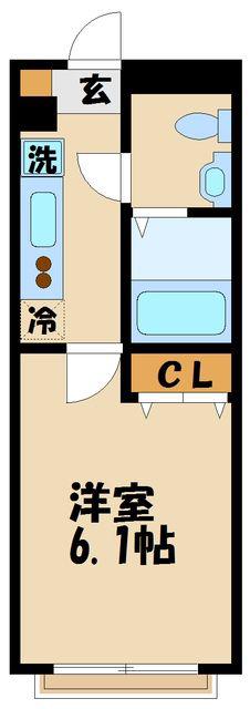 京王線 調布駅 徒歩7分 2階建 築16年(1K/1階)の間取り写真