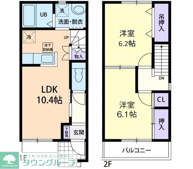 メゾネット クオーレ(2LDK/1階)の間取り写真