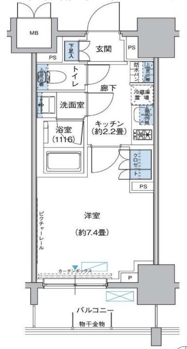 プラネソシエ西新井(1K/8階)の間取り写真