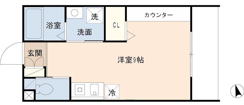 エルカーサ高島平(ワンルーム/1階)の間取り写真