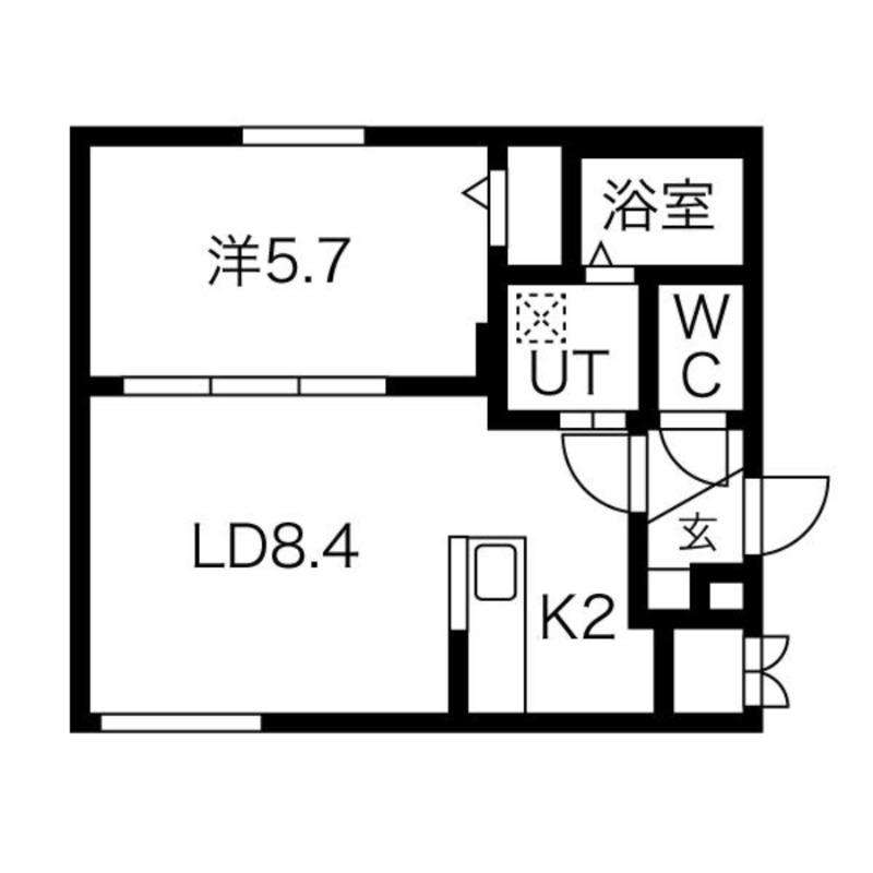 LUMIC平岸(1LDK/1階)の間取り写真
