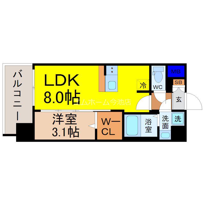 エスプレイス名古屋神宮前(1LDK/8階)の間取り写真