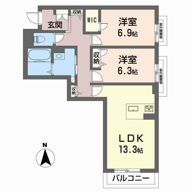 CRESTIEQ(2LDK/3階)の間取り写真