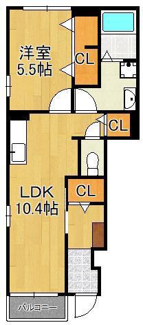 サン フォレスト(1LDK/1階)の間取り写真