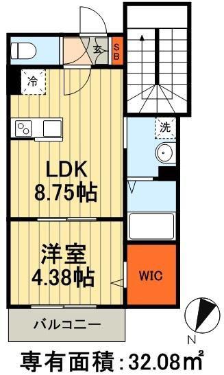 AJ蘇我Ⅱ(1LDK/3階)の間取り写真