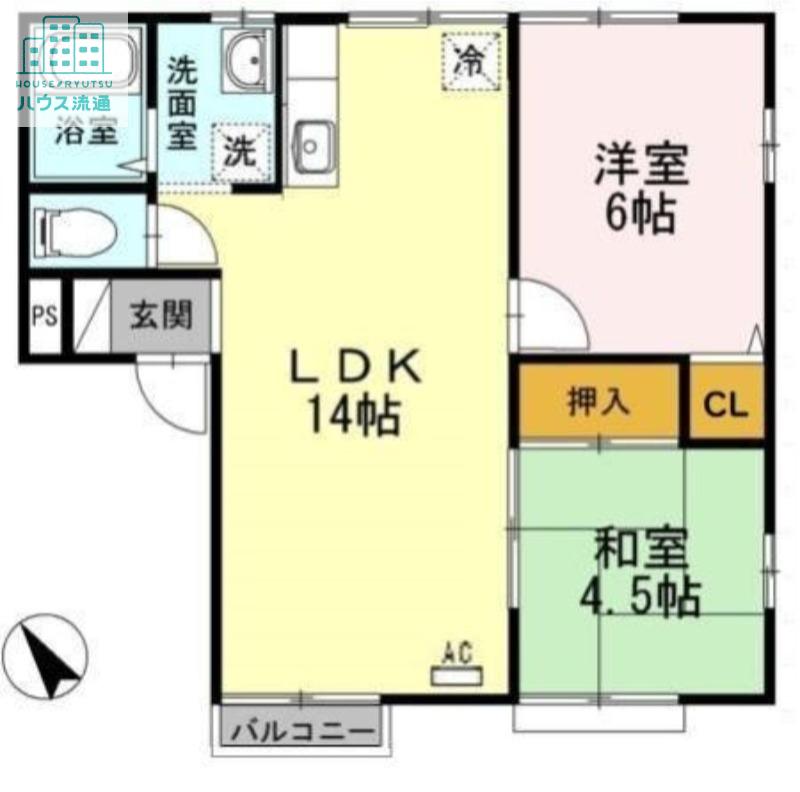 アネックス木場B(2LDK/2階)の間取り写真