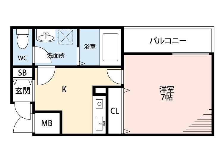 ハーモニーライフ須山(1K/2階)の間取り写真