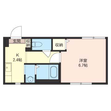 プランドールMY(1K/1階)の間取り写真