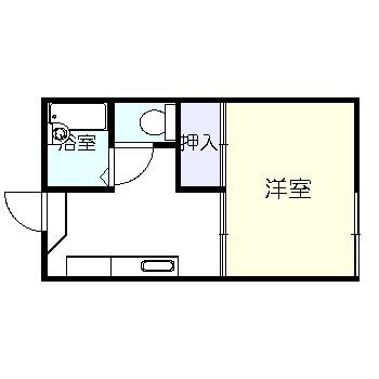 エーケーハイツF(1K/2階)の間取り写真