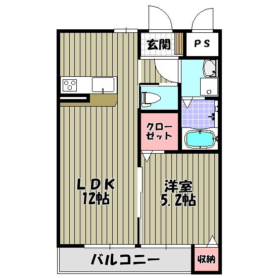 ロイヤルハイツ(1LDK/1階)の間取り写真