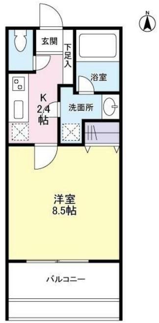 グランドール浦和岸町(1K/3階)の間取り写真