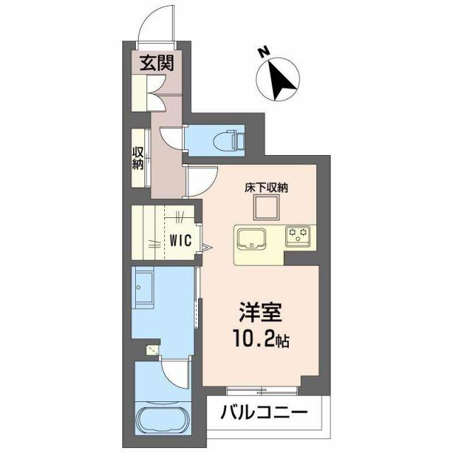 GM.E(ワンルーム/1階)の間取り写真