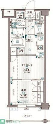 日神デュオステージ高円寺(1DK/3階)の間取り写真