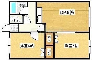 コルティーレ27(2DK/2階)の間取り写真