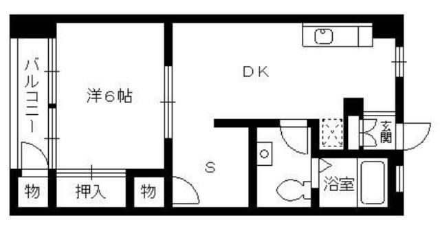 昌栄マンション(1DK/3階)の間取り写真