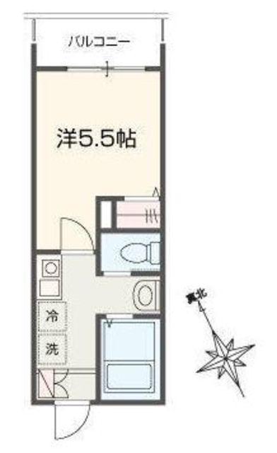 MELLAS鳩ヶ谷(1K/3階)の間取り写真