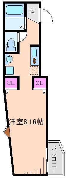 プレミアムコート綱島(ワンルーム/1階)の間取り写真