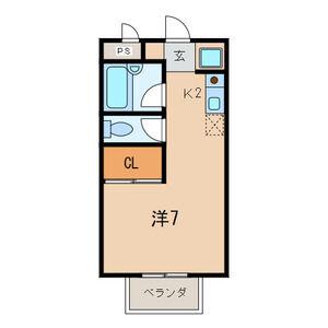 AVENUE1番館(1K/2階)の間取り写真